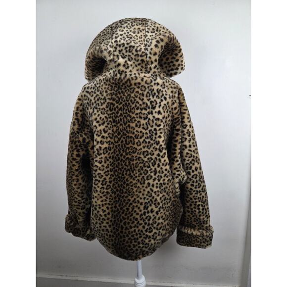 Vintage Faux Fur Coat Leopard Charles Klein Womens Size Small Whimsigoth Swing - Picture 4 of 10